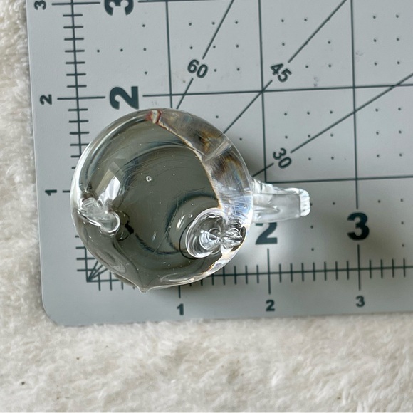 Vintage | Art Glass Clear Cat Swallowed A Fish In Belly Paperweight 3.25" Tall - Picture 7 of 13